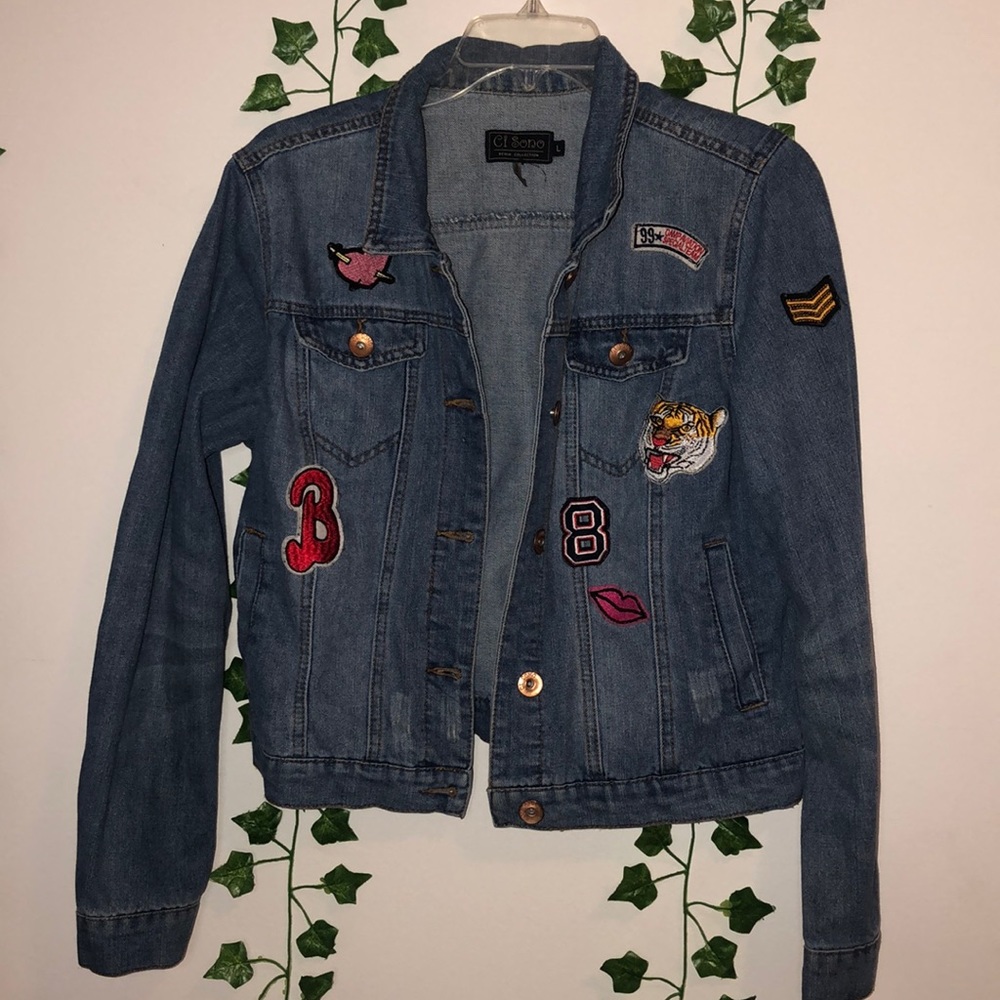 Ci Sono Jean Jacket with patches